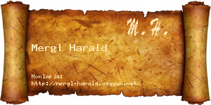 Mergl Harald névjegykártya